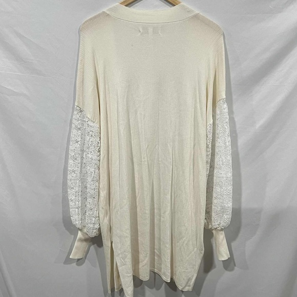 NWT Shyanne Cream Lace Arm Cardigan Women’s Size Large - Picture 2 of 4